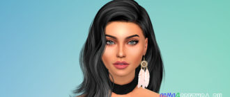 Серьги с перьями для Симс 4 – фото 1