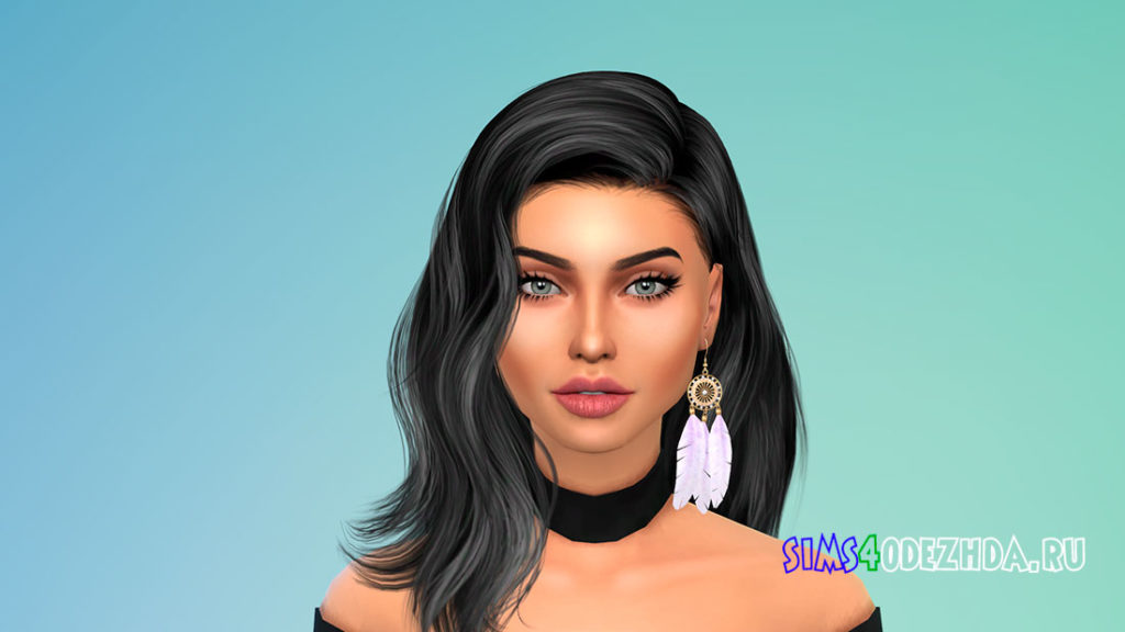 Серьги с перьями для Симс 4 – фото 3