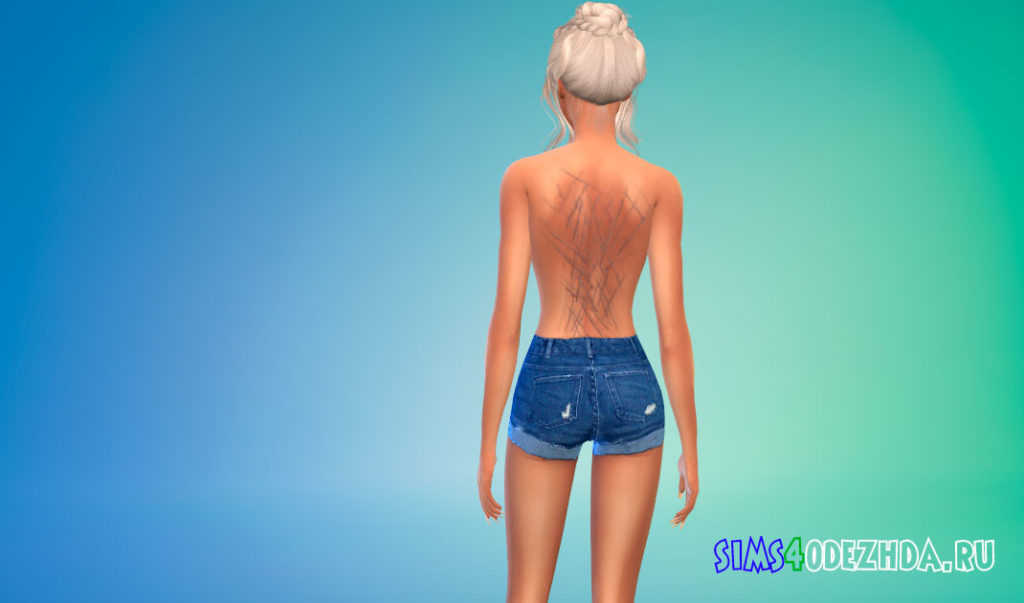 Шрамы на спине Jamie для Симс 4 – фото 2
