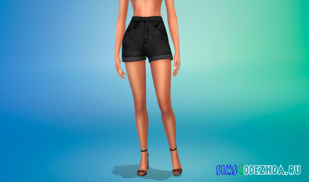 Симпатичные джинсовые шорты для Симс 4 – фото 2