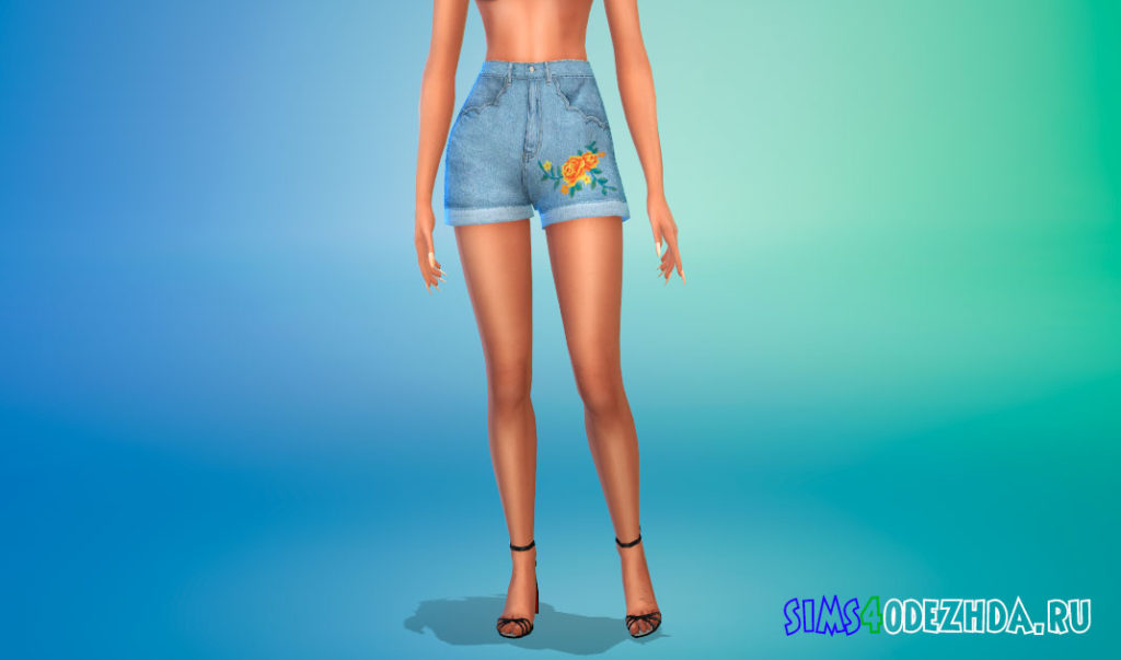 Симпатичные джинсовые шорты для Симс 4 – фото 3