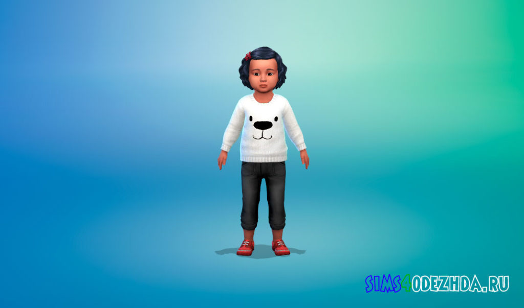 Свитер маленький медведь для Симс 4 – фото 2