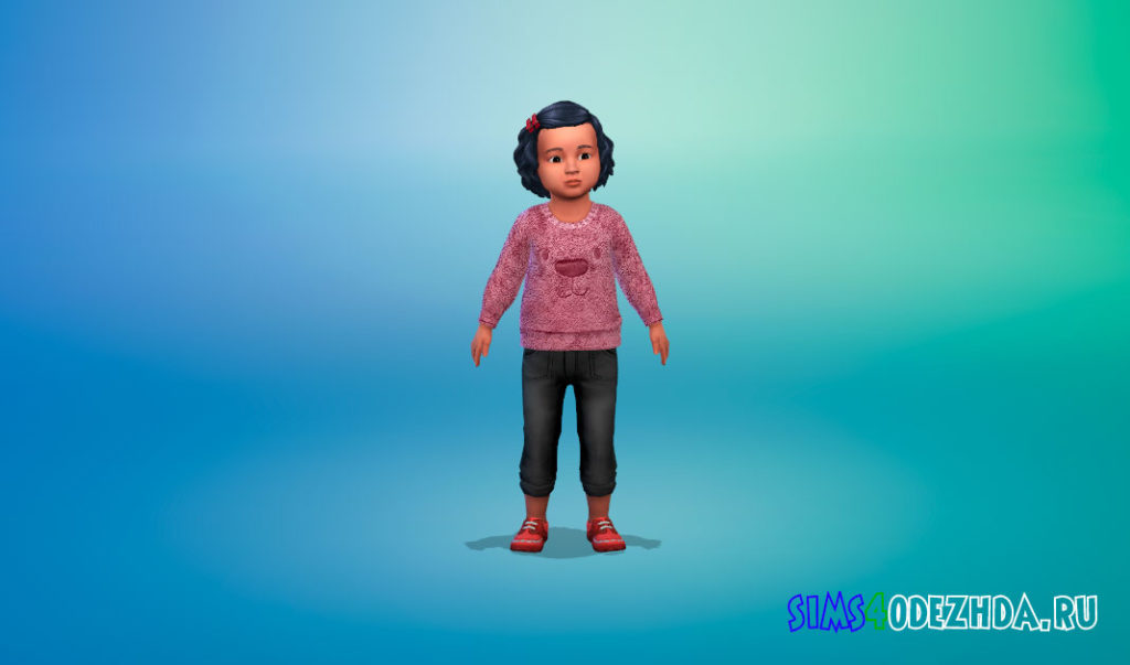 Свитер маленький медведь для Симс 4 – фото 3