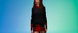 Свитер с оверсайз рубашкой для Симс 4 – фото 1