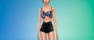 Топ с бантом для Симс 4 – фото 1