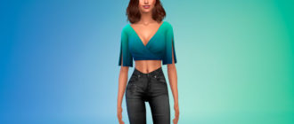 Топ со свободным рукавами для Симс 4 – фото 1