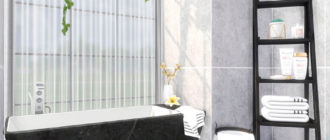 Ванная комната Black and White для Симс 4 – фото 1