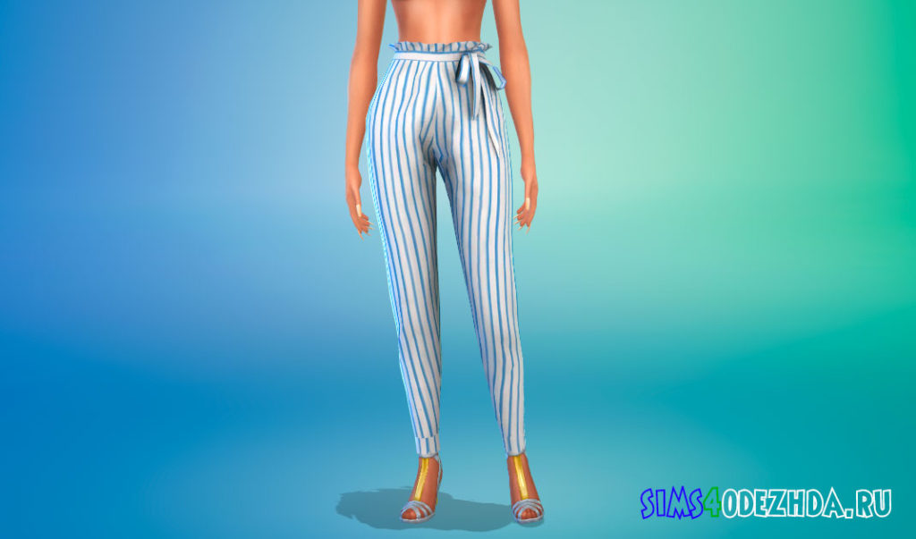 Высокие брюки с узлом для Симс 4 – фото 2