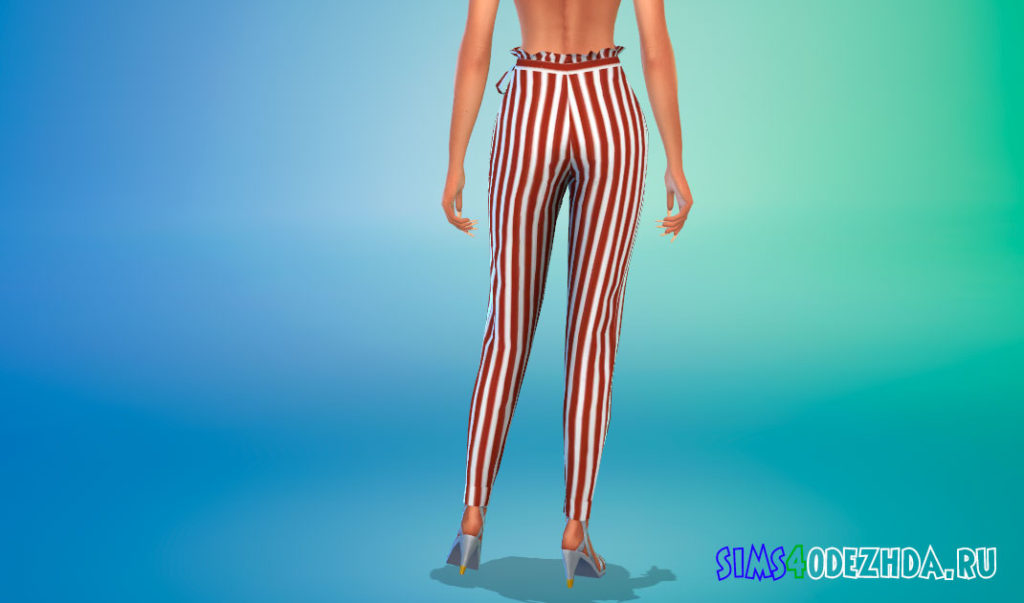 Высокие брюки с узлом для Симс 4 – фото 3