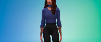 Женский свитер с горлом для Симс 4 – фото 1