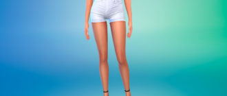 Белые джинсовые шорты для Симс 4 – фото 1