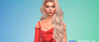 Длинная кудрявая прическа для женщин для Симс 4 – фото 1