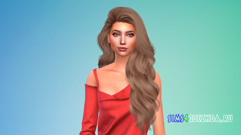 Длинная кудрявая прическа для женщин для Симс 4 – фото 2