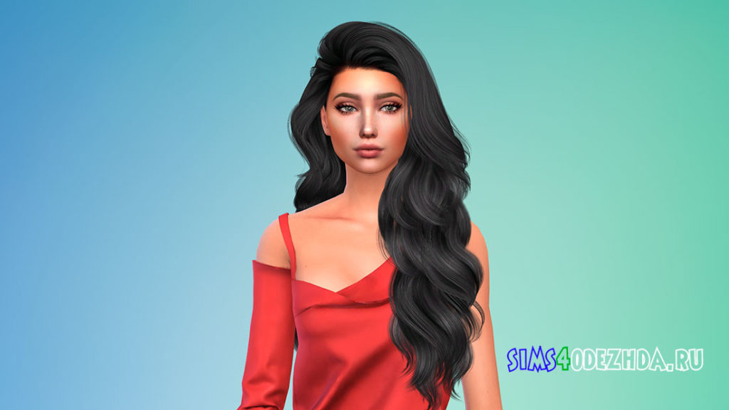 Длинная кудрявая прическа для женщин для Симс 4 – фото 3