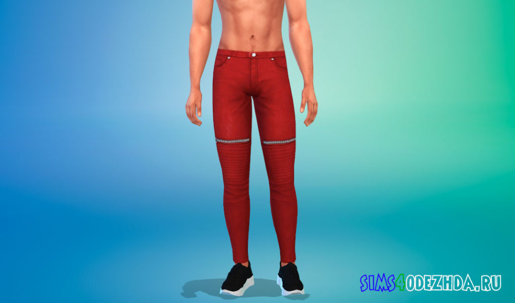 Джинсы скинни на молнии для Симс 4 – фото 2