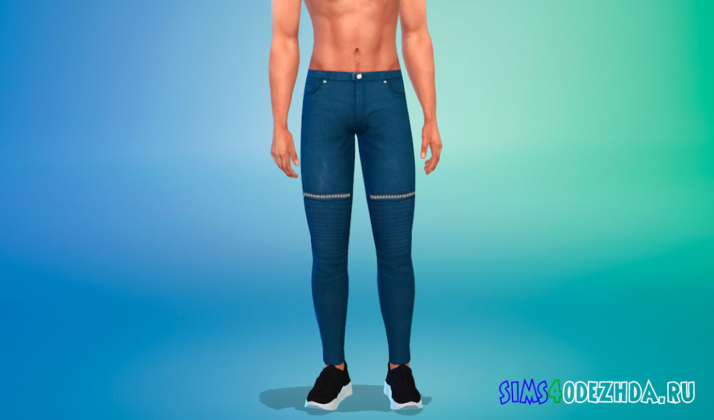 Джинсы скинни на молнии для Симс 4 – фото 3