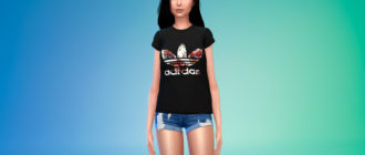 Футболка для девушек Adidas для Симс 4 – фото 1
