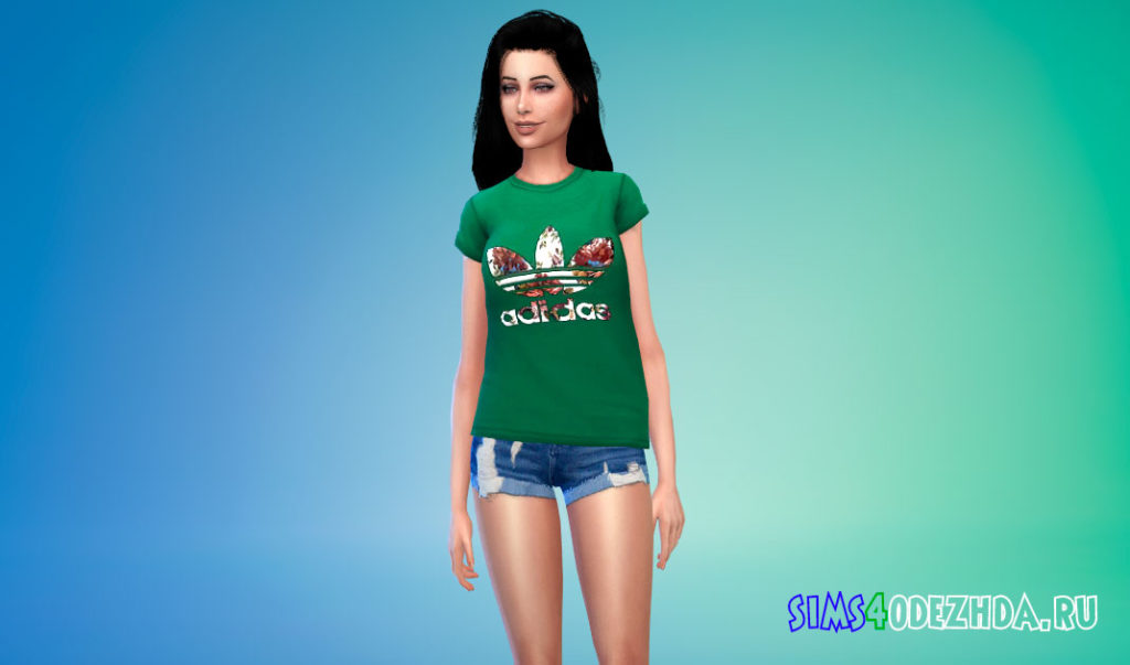 Футболка для девушек Adidas для Симс 4 – фото 3