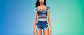 Футболка с бюстгальтером для Симс 4 – фото 1