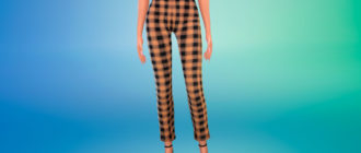 Клетчатые короткие штаны для Симс 4 – фото 1