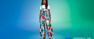 Комбинезон с широкими брюками для Симс 4 – фото 1