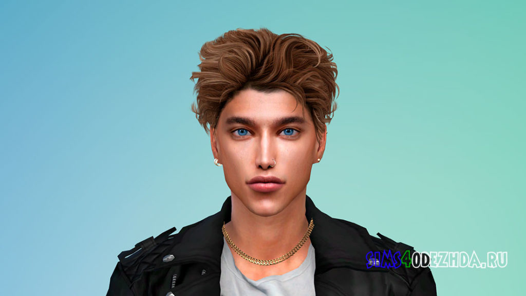 Короткие вьющиеся волосы для мужчин для Симс 4 – фото 2