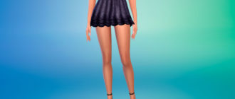 Кружевная мини-юбка с оборками для Симс 4 – фото 1