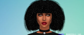Кудрявая пышная прическа для Симс 4 – фото 1