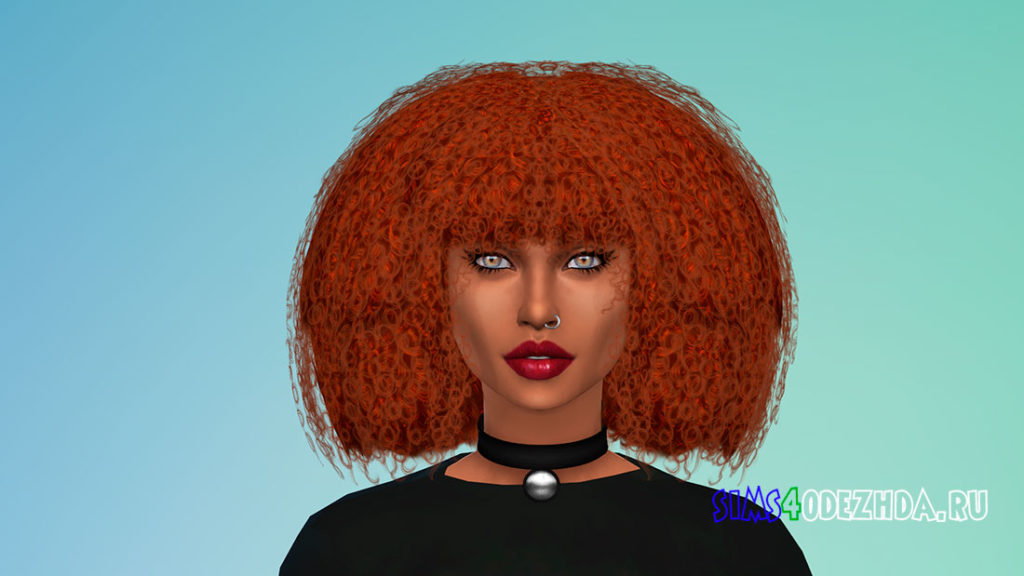 Кудрявая пышная прическа для Симс 4 – фото 3