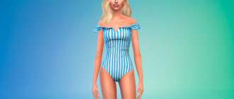 Купальник с баской сверху для Симс 4 – фото 1