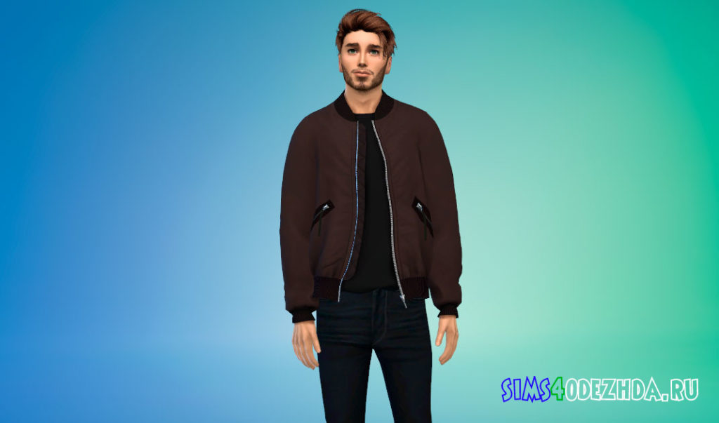 Куртка-бомбер Delson для Симс 4 – фото 2