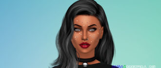 Макияж с глиттером на лице для Симс 4 – фото 1