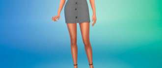 Мини-юбка на пуговицах для Симс 4 – фото 1