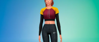 Многослойный спортивный топ для Симс 4 – фото 1