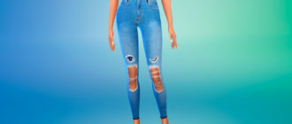 Модные рваные джинсы для Симс 4 – фото 1