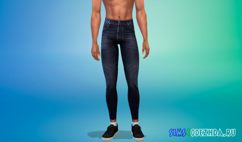 Мужские зауженные джинсы для Симс 4 – фото 2