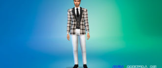 Мужской костюм с жилеткой для Симс 4 – фото 1