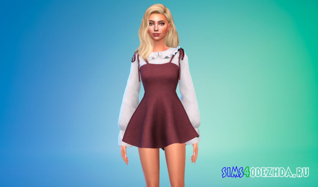 Платье с блузкой для Симс 4 – фото 2