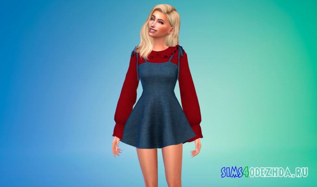 Платье с блузкой для Симс 4 – фото 3
