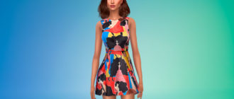 Платье с принтом для Симс 4 – фото 1