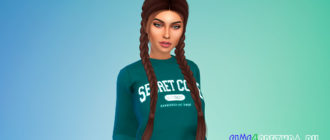 Прическа с косами Loren для Симс 4 – фото 1