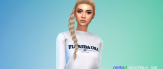 Прическа с косой Angels для Симс 4 – фото 1