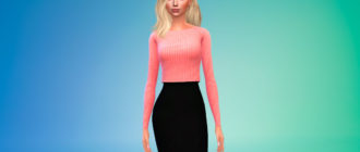 Простой симпатичный кроп-топ для Симс 4 – фото 1