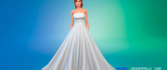Пышное свадебное платье для девушек для Симс 4 – фото 1