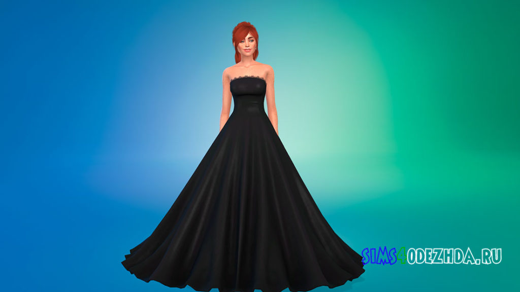 Пышное свадебное платье для девушек для Симс 4 – фото 2