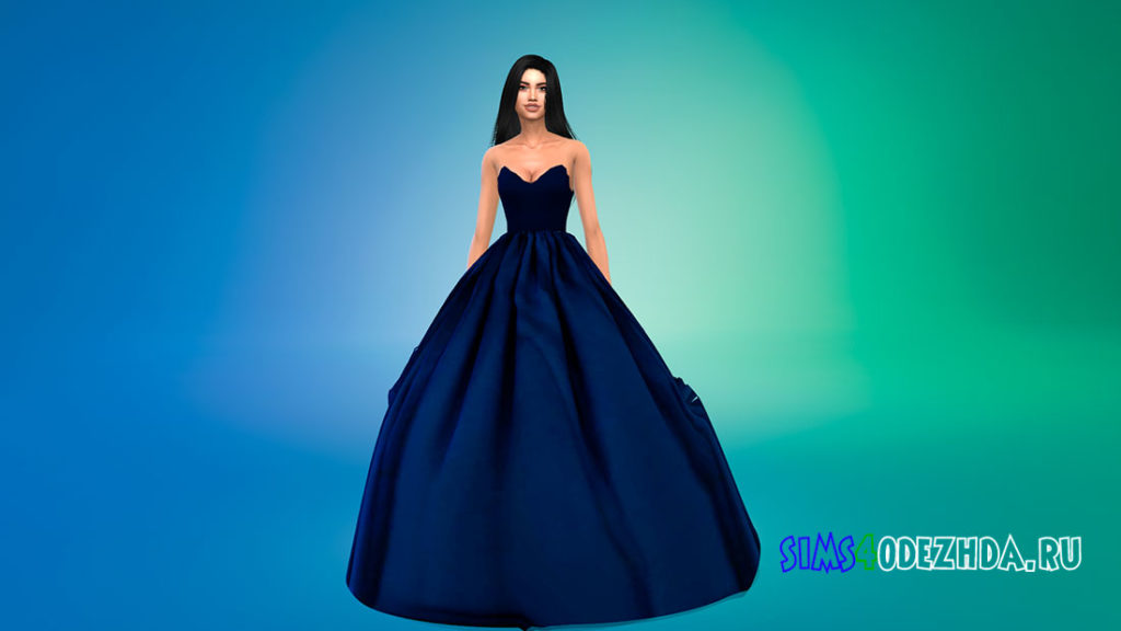 Пышное женское платье для Симс 4 – фото 3