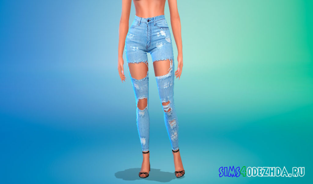 Рваные джинсы 049 для Симс 4 – фото 2