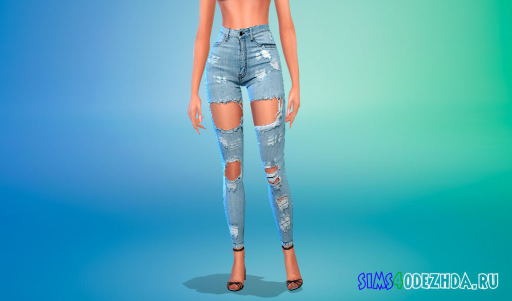 Рваные джинсы 049 для Симс 4 – фото 3
