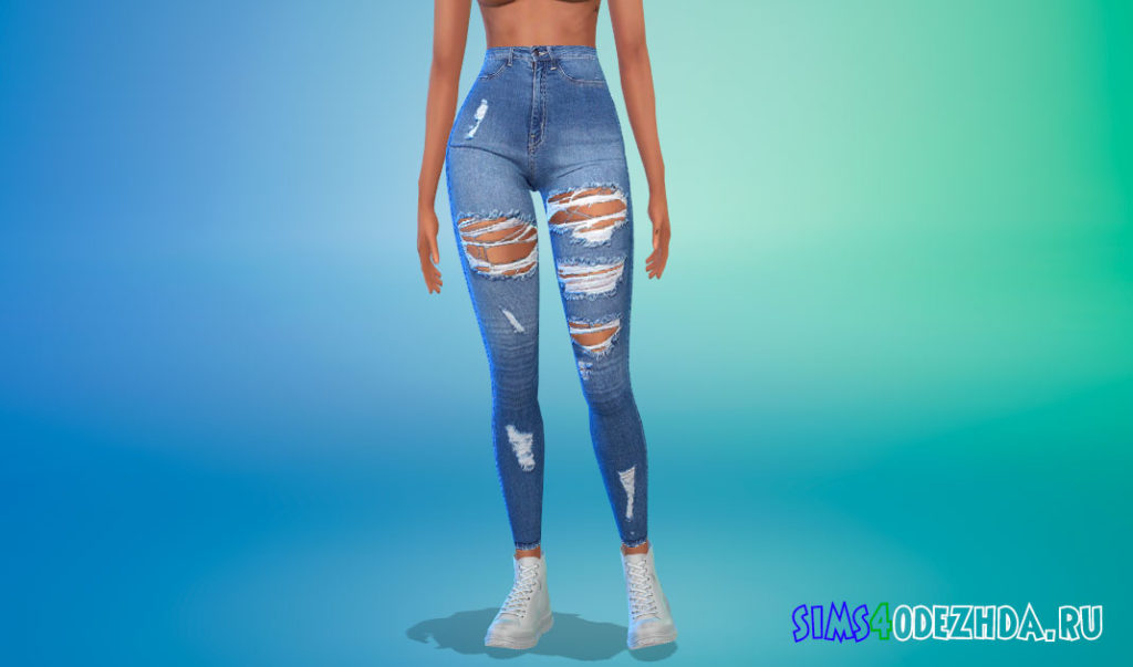 Рваные джинсы 093 для Симс 4 – фото 2
