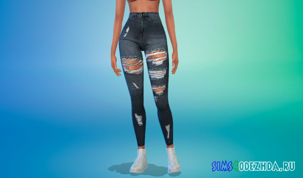Рваные джинсы 093 для Симс 4 – фото 3
